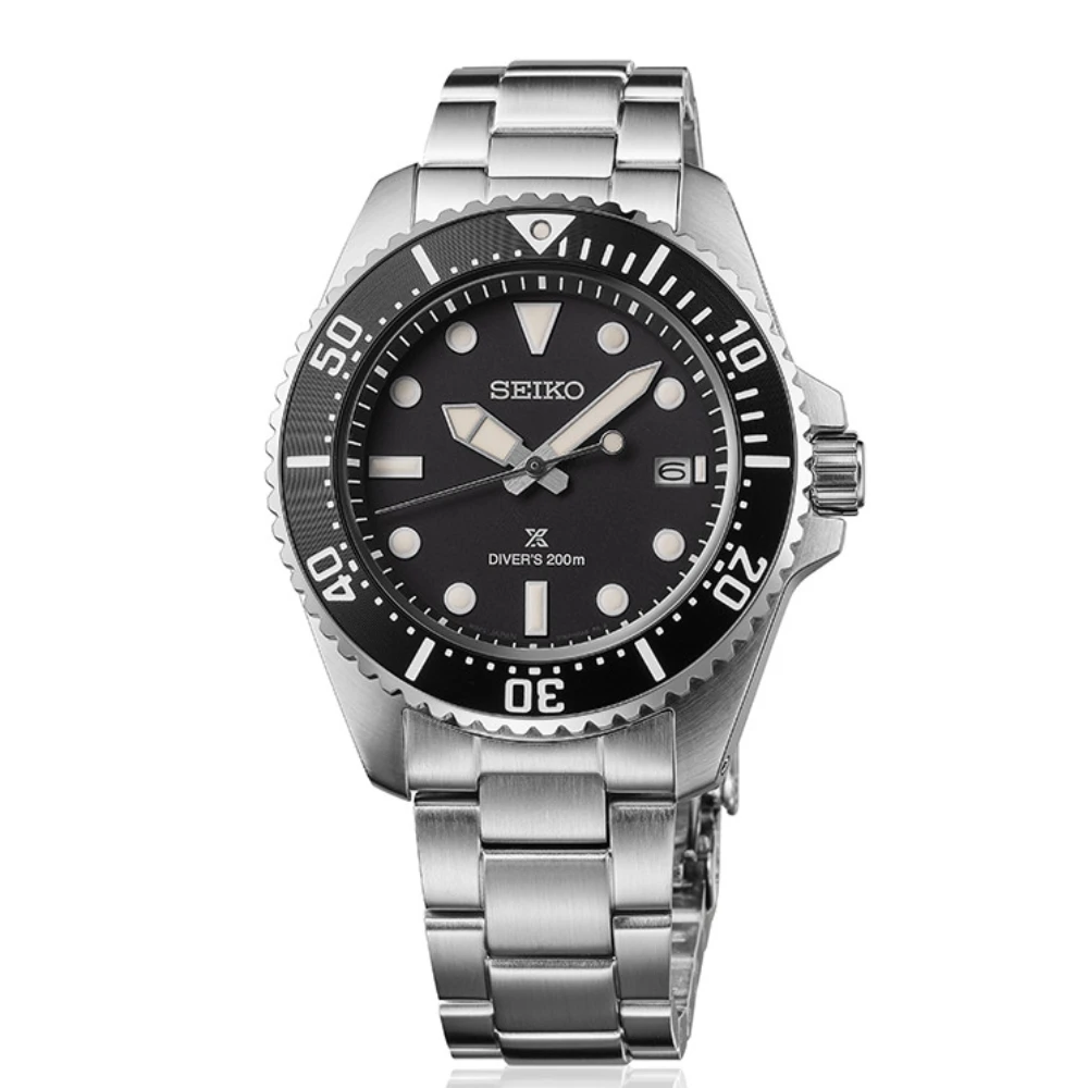 Мъжки ръчен часовник с кварцов механизъм - корпус от Стомана - Стоманена верижка - цвят Черен