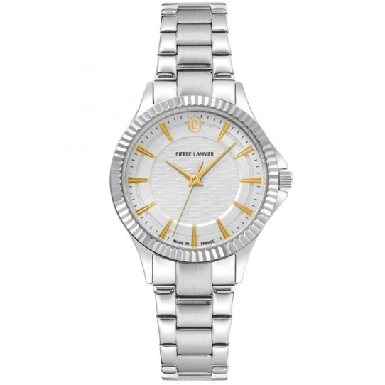 Дамски ръчен часовник с кварцов механизъм - корпус от Стомана - Стоманена верижка - цвят Бял