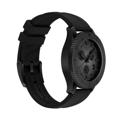 Унисекс ръчен часовник с кварцов механизъм - корпус от Стомана - Силиконова каишка - цвят Черен