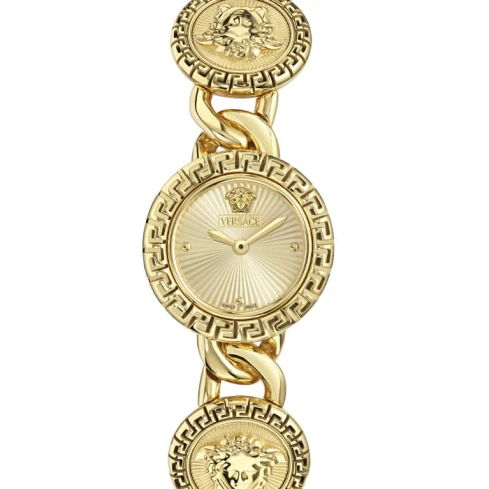 Дамски ръчен часовник с кварцов механизъм - корпус от Стомана - Стоманена верижка - цвят Злато