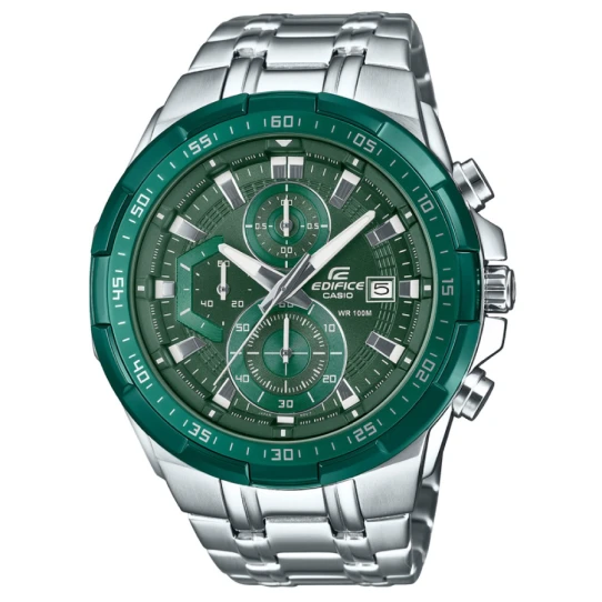 Мъжки ръчен часовник с кварцов механизъм - корпус от Стомана - Стоманена верижка - цвят Зелен