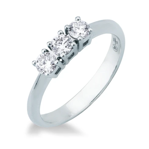 Дамски пръстен от 18K Злато Бяло - с форма - Диаманти