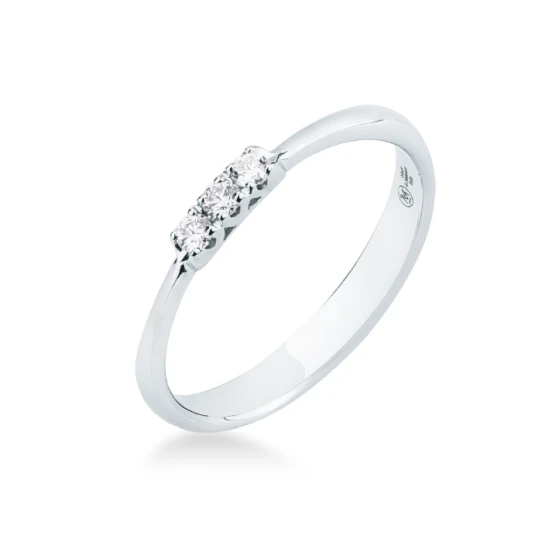 Дамски пръстен от 18K Злато Бяло - с форма - Диаманти