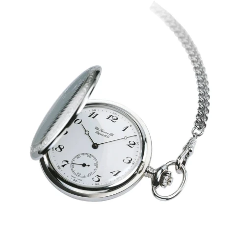 Мъжки ръчен часовник с механичен с ръчно навиване механизъм - корпус от Стомана - цвят Бял