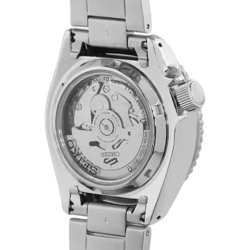 Мъжки ръчен часовник с автоматичен механизъм - корпус от Стомана - Стоманена верижка - цвят Черен