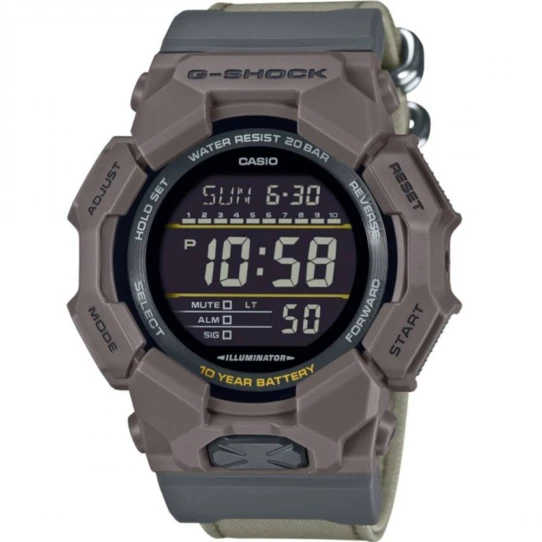 Мъжки ръчен часовник с кварцов механизъм - корпус от Полимер - Текстил - цвят Черен