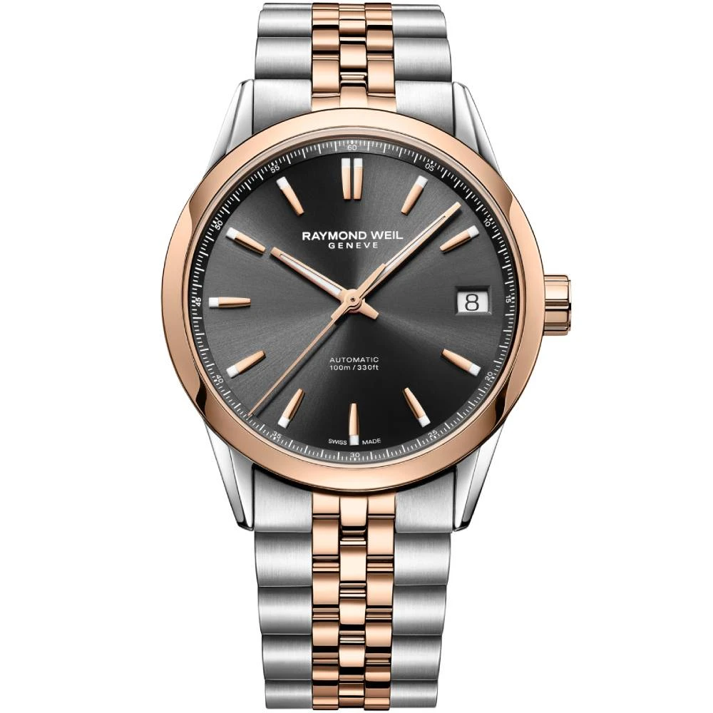 Мъжки ръчен часовник с автоматичен механизъм - корпус от Стомана - Стоманена верижка - цвят Сив