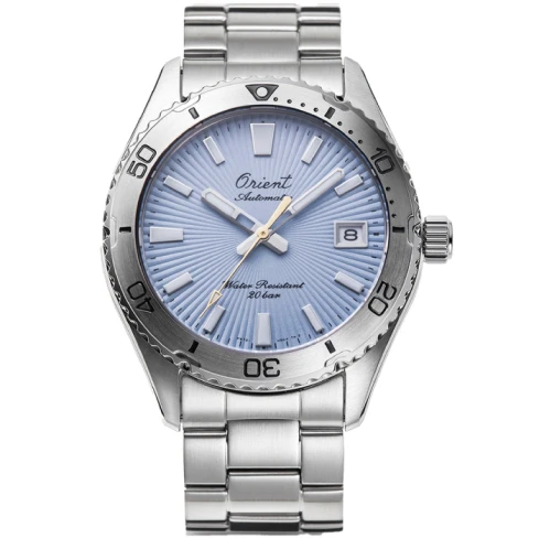 Мъжки ръчен часовник с автоматичен механизъм - корпус от Стомана - Стоманена верижка - цвят Син Черен