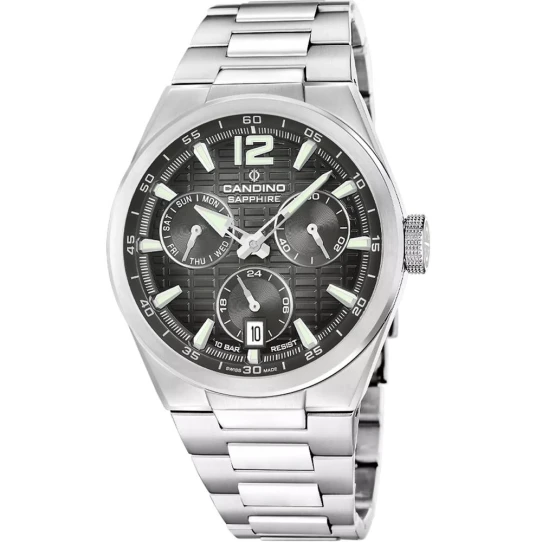 Мъжки ръчен часовник с кварцов механизъм - корпус от Стомана - Стоманена верижка - цвят Черен