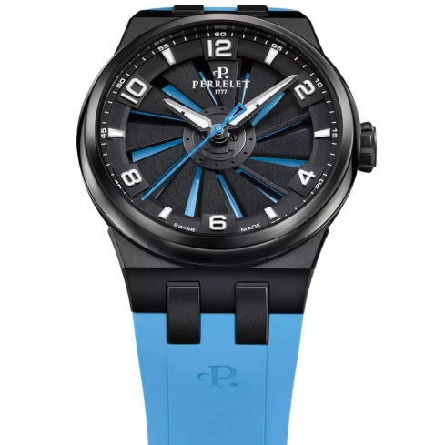 Мъжки ръчен часовник с автоматичен механизъм - корпус от Титан - Каучук - цвят Син