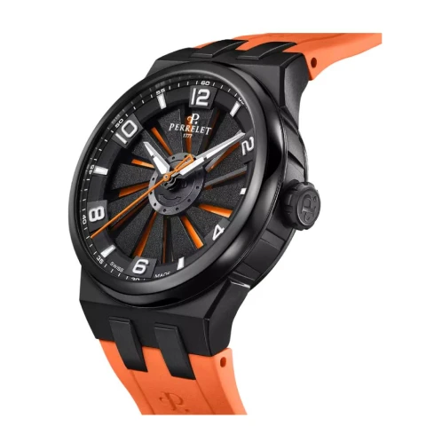 Мъжки ръчен часовник с автоматичен механизъм - корпус от Титан - Каучук - цвят Оранжев