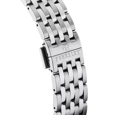 Мъжки ръчен часовник с автоматичен механизъм - корпус от Стомана - Стоманена верижка - цвят Черен