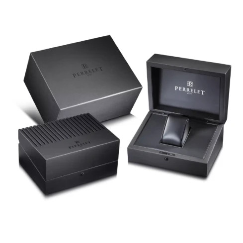 Мъжки ръчен часовник с автоматичен механизъм - корпус от Стомана - Естествена кожа - цвят Син