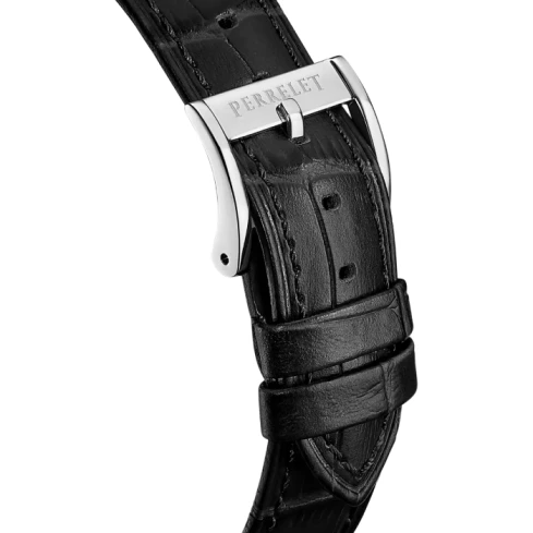 Мъжки ръчен часовник с автоматичен механизъм - корпус от Стомана - Естествена кожа - цвят Зелен