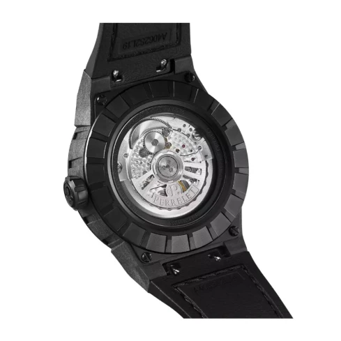 Мъжки ръчен часовник с автоматичен механизъм - Естествена кожа - цвят Черен Зелен