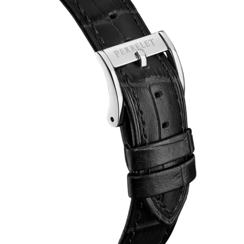 Мъжки ръчен часовник с автоматичен механизъм - корпус от Стомана - Естествена кожа - цвят Зелен