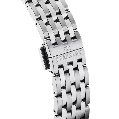 Мъжки ръчен часовник с автоматичен механизъм - корпус от Стомана - Стоманена верижка - цвят Син