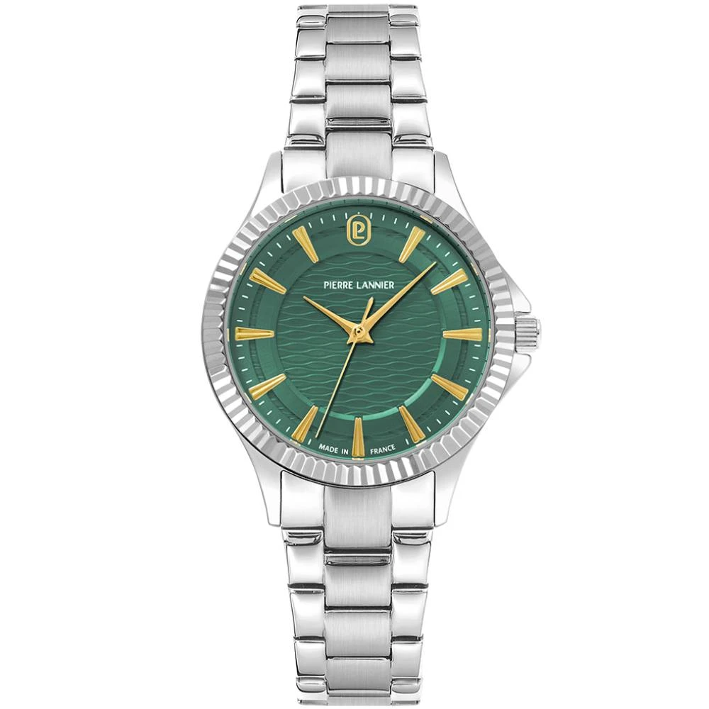 Дамски ръчен часовник с кварцов механизъм - корпус от Стомана - Стоманена верижка - цвят Зелен Зелен