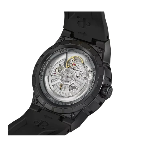 Мъжки ръчен часовник с автоматичен механизъм - корпус от Титан - Каучук - цвят Черен