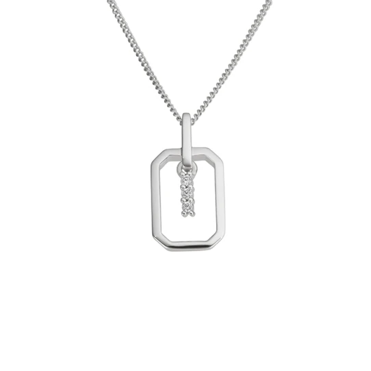 Дамски висулка от 14K Злато Бяло - с форма - Диаманти