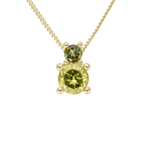 Дамски висулка от 14K Злато Жълто - с форма - Турмалин