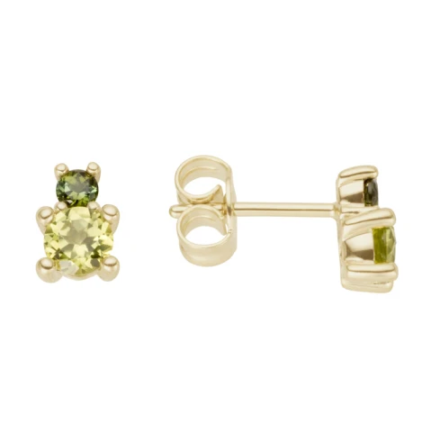 Дамски обеци от 14K Злато Жълто - с форма - Турмалин
