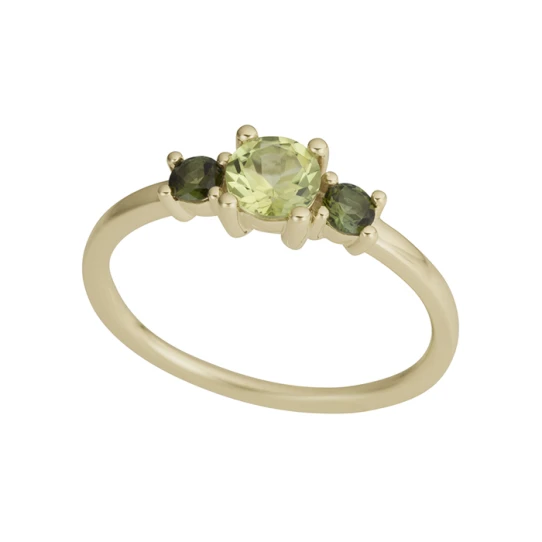 Дамски пръстен от 14K Злато Жълто - с форма - Турмалин