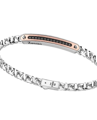 Мъжки гривна от 925 Сребро - с форма - Шпинел - Частично PVD покритие от розово злато