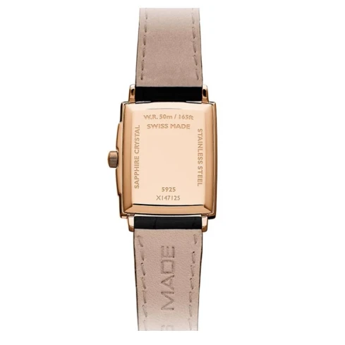 Дамски ръчен часовник с кварцов механизъм - корпус от Стомана - Естествена кожа - цвят Бял