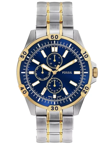 Мъжки ръчен часовник с кварцов механизъм - корпус от Стомана - Стоманена верижка - цвят Син