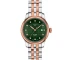 Дамски ръчен часовник с автоматичен механизъм - корпус от Стомана - Стоманена верижка - цвят Зелен Сив