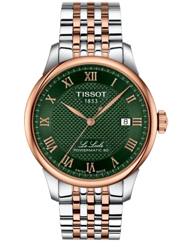 Мъжки ръчен часовник с автоматичен механизъм - корпус от Стомана - Стоманена верижка - цвят Зелен Злато