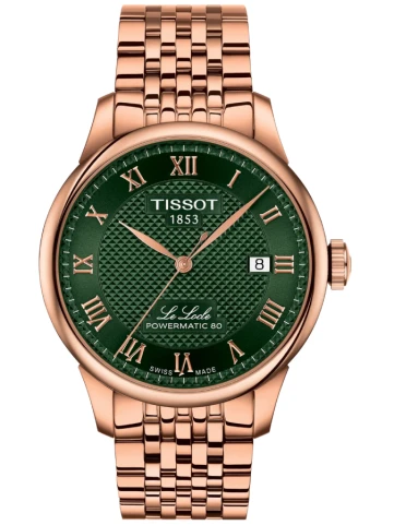 Мъжки ръчен часовник с автоматичен механизъм - корпус от Стомана - Стоманена верижка - цвят Зелен Злато