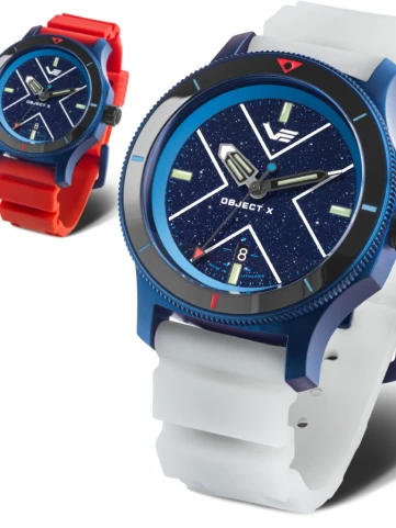 Мъжки ръчен часовник с автоматичен механизъм - корпус от Стомана - Силиконова каишка - цвят Син