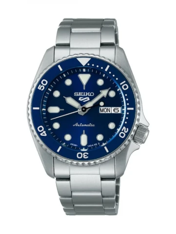 Мъжки ръчен часовник с автоматичен механизъм - корпус от Стомана - цвят Син