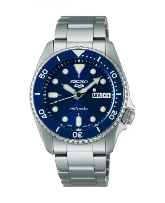 Мъжки часовник с автоматичен механизъм - корпус от Стомана - цвят Син