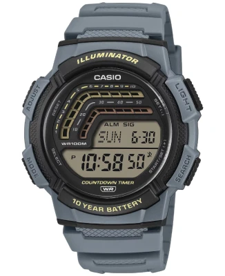 Унисекс ръчен часовник с кварцов механизъм - корпус от Полимер - Полимер - цвят Сив Черен