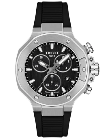 Tissot T141.817.17.051.00 T-Race - Унисекс ръчен часовник с кварцов механизъм - корпус от Стомана - Силиконова каишка - цвят Черен Черен
