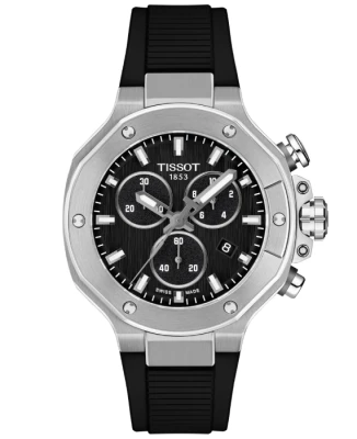 Унисекс ръчен часовник с кварцов механизъм - корпус от Стомана - Силиконова каишка - цвят Черен Черен