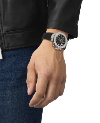 Tissot T141.817.17.051.00 T-Race - Унисекс ръчен часовник с кварцов механизъм - корпус от Стомана - Силиконова каишка - цвят Черен Черен