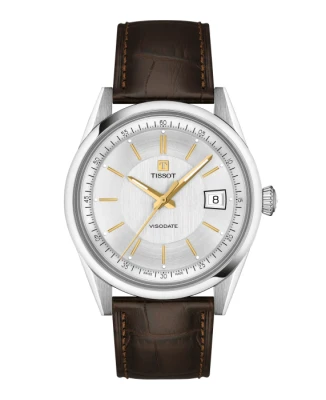 Tissot T157.407.16.031.00 Classic Traditional Visodate 39mm - Мъжки ръчен часовник с автоматичен механизъм - корпус от Стомана - цвят Сребрист