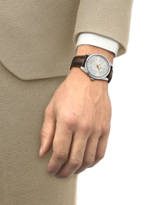 Tissot T157.407.16.031.00 Classic Traditional Visodate 39mm - Мъжки ръчен часовник с автоматичен механизъм - корпус Стомана - Сребрист