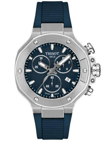 Tissot T141.817.17.041.00 T-Race - Унисекс ръчен часовник с кварцов механизъм - корпус от Стомана - Силиконова каишка - цвят Син Черен