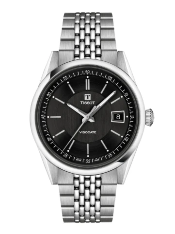 Tissot T157.407.11.051.00 Visodate 39 мм - Мъжки ръчен часовник с автоматичен механизъм - корпус Стомана - Черен