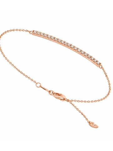 Унисекс гривна от 14K Злато Розово - с форма Други - Цирконий
