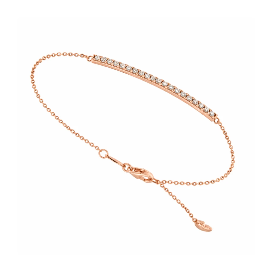 Унисекс гривна от 14K Злато Розово - с форма Други - Цирконий