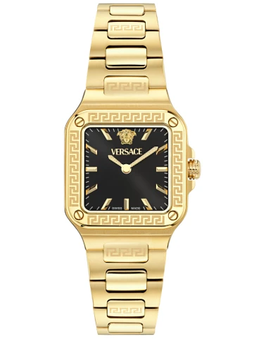 Versace VE5G00626 Greca Edge - Дамски ръчен часовник с кварцов механизъм - корпус от Стомана - цвят Черен