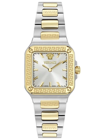 Versace VE5G00226 Greca Edge - Дамски ръчен часовник с кварцов механизъм - корпус Стомана - Стоманена верижка - Сив