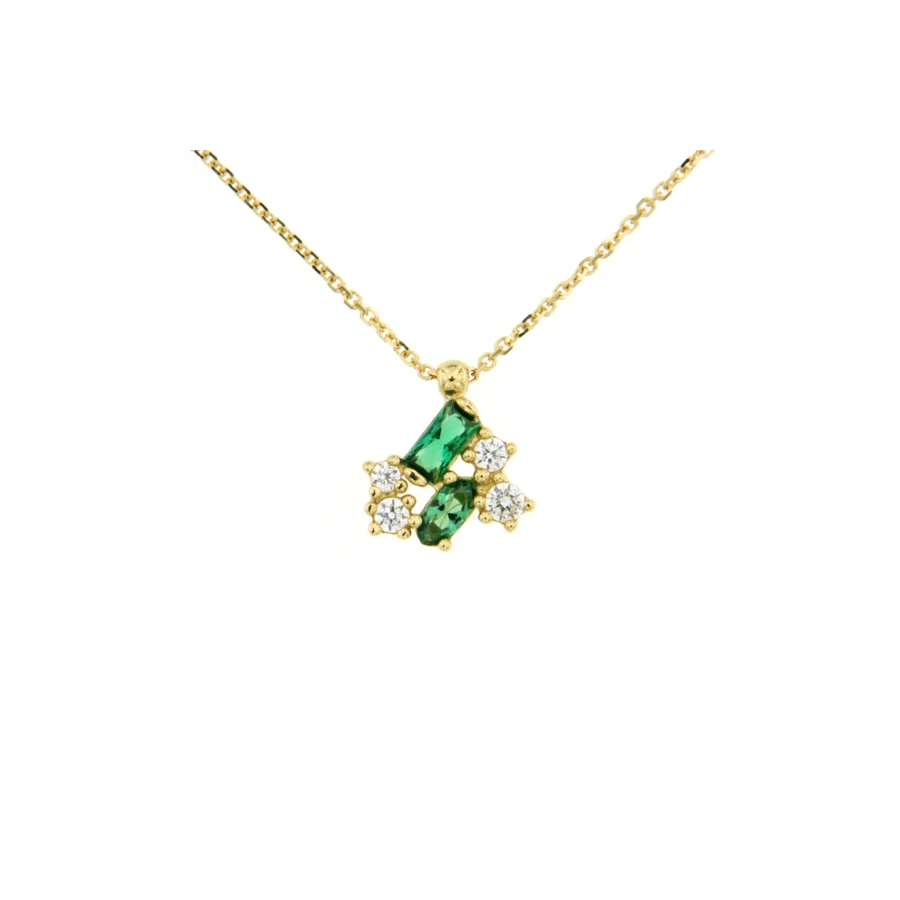 Дамски колие Four Line P3260C7 от 14K Злато Жълто - с форма - Цирконий