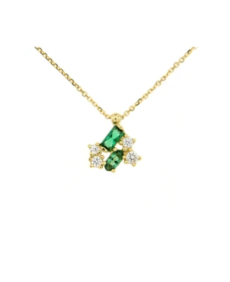 Дамски колие Four Line P3260C7 от 14K Злато Жълто - с форма - Цирконий